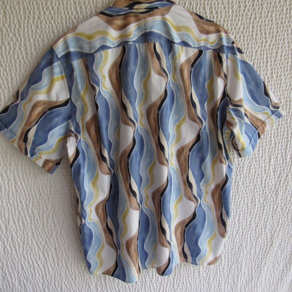 Solemare Maus & Hoffman Mens XL Button Up Shirt All Over Print Sea Sand - Picture 10 of 10